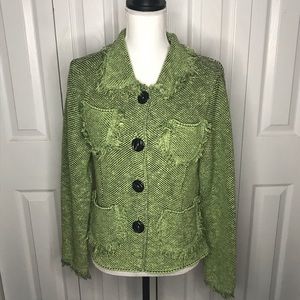 Anthropologie Willow Sweater Jacket Chunky Knit Deconstructed Pop Punk USA Y2K